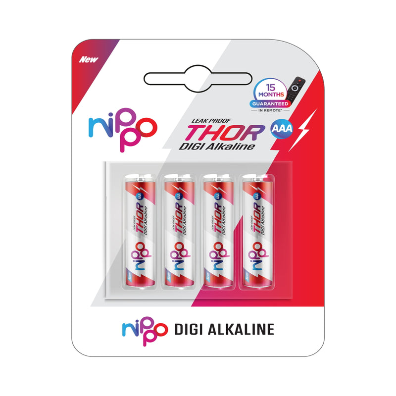 Nippo Thor Digi Alkaline AAA Battery 4 Units