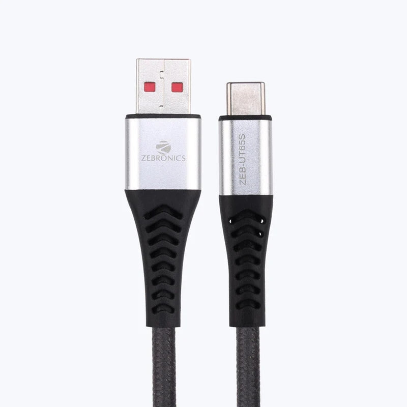 Zebronics Usb To Type C Multi Protocol Cable Braided (ZEB-UT65S) - Black 1 Meters