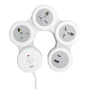 GM Cuba G-Hoop 4+1 Power Strip With USB - White 1 Unit