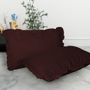 Pillow Cover Cotton Chocolate Brown - 16x24 Inches 2 Units