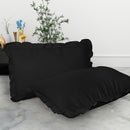 Pillow Cover Cotton Black - 16x24 Inches 2 Units