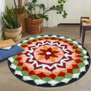 Roseate Rangoli Microfibre Round Floor Mat (01) 60x60 cm