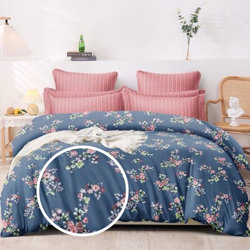 VAA Single Micro Comforter Floral - Blue 137 x 218 cm