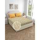 Salona Bichona Shine Cotton Double Bedsheet 144TC (005C) Yellow -220x265 cm 1 Unit