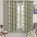 Cortina Leaf Printed 5 Feet Window Curtain - Brown 115x152cm