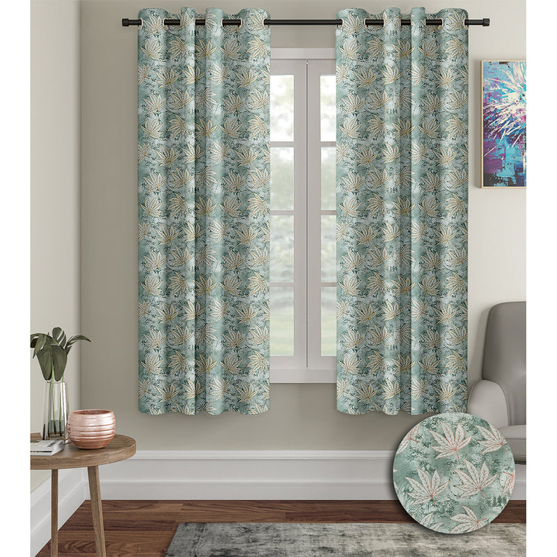 Cortina Aster Foil Printed 5 Feet Window Curtain - Grey 115x152 cm