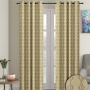 Cortina Knitted Foil Printed 7 Feet Door Curtain - Brown 115x213 cm