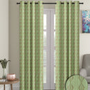 Cortina Knitted Foil Printed 7 Feet Door Curtain - Green 115x213 cm