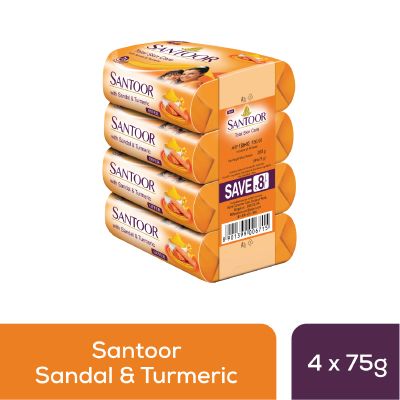 Santoor Sandal & Turmeric Soap 4X75 Gm