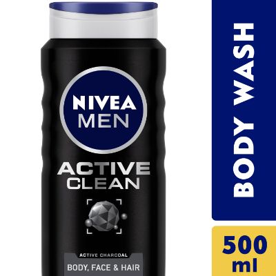 Nivea Men'S Active Clean Shower Gel 500 Ml