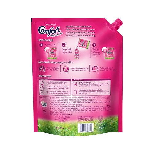 Comfort After Wash Lily Fresh Fabric Conditioner Pouch 2 Ltr