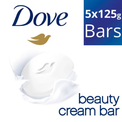 Dove Cream Beauty Bar - Soft, Smooth, Moisturised Skin 125 G (Buy 4 Get 1 Free)