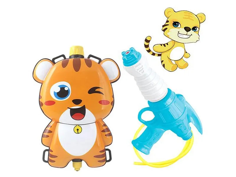 Tiger-Themed Holi Water Gun | High-Pressure Pichkari with Back Holding Tank