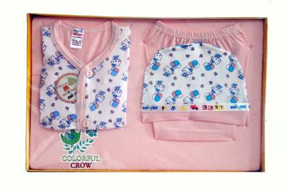 Bonfree BelleGirl 100% Cotton New Born Gift Set of 4 Pcs Premium Peach 0-3M