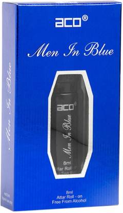 Aco Perfumes Men In Blue Alcohol - Free Attar Roll On 8ml
