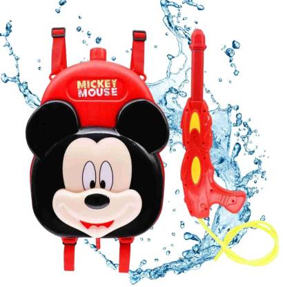 Mickey Mouse Water Gun with Back Holding Tank – High-Capacity Holi Pichkari for Kids