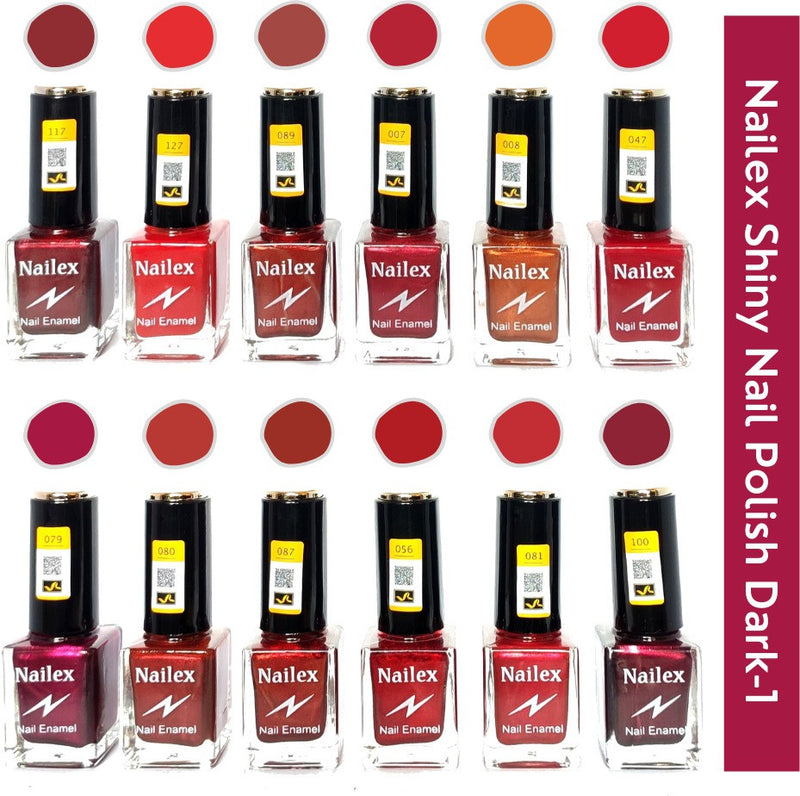 Shop Nailex Shiny Dark- 1 Nail Polish (Pack of 12, 9.9ML Each)