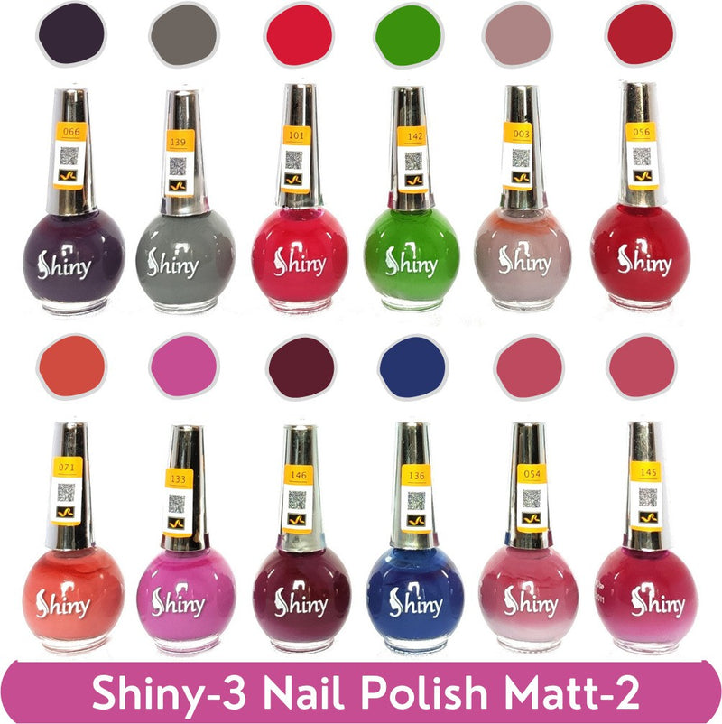Shop Shiny Matt- 2 Nail Polish Shiny- 3 (Pack of 12, 8ML Each)