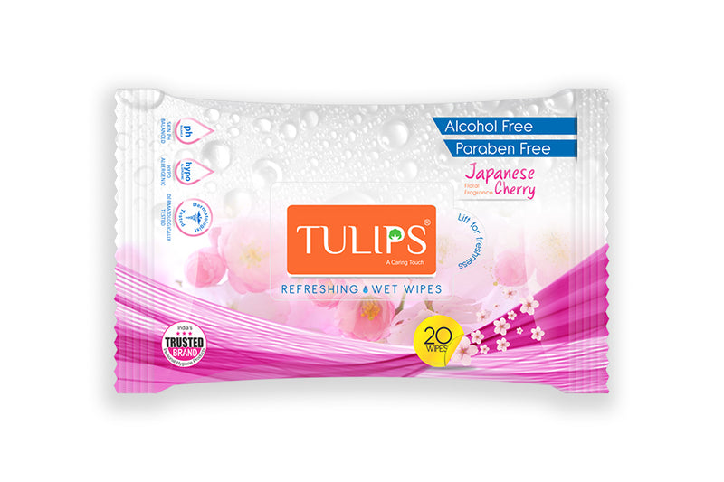Shop Tulips Refreshing Wet Wipes Japaneses Cherry 20 Wipes