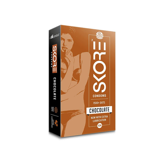 Skore Chocolate Flavoured Condoms With Raised Dots 10S (1X10)