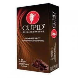 Shop Cupid Male Condoms Super Dotted Chocolate Flavour 10 Pcs with Discreet Packaging