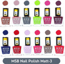 Shop MSB Matt- 3 Nail Polish (Pack of 12, 8ML Each)