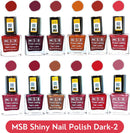 Shop MSB Shiny Dark- 2 Nail Polish (Pack of 12, 8ML Each)