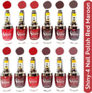 Shop Shiny Red Maroon and Red Mix Nail Polish Shiny-  4 (Pack of 12, 9.9ML Each)