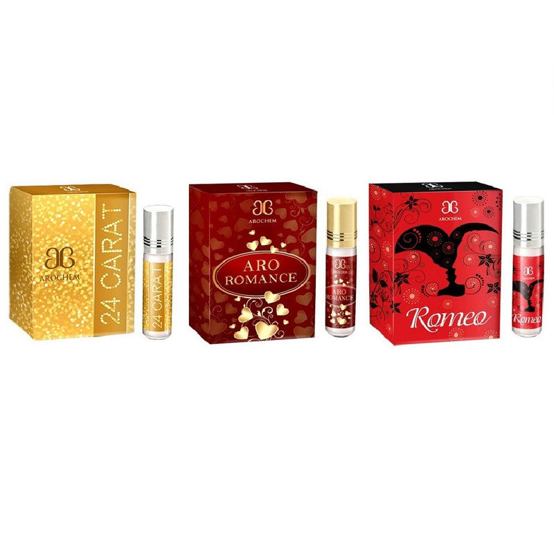 Shop Arochem 24 Carat, Aro Romance, Romeo Attar 6ML - 3pcs