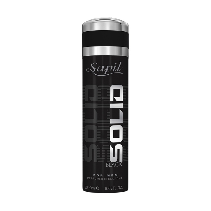 Shop Sapil Solid Black Perfumed Deodorant 200ML For Men