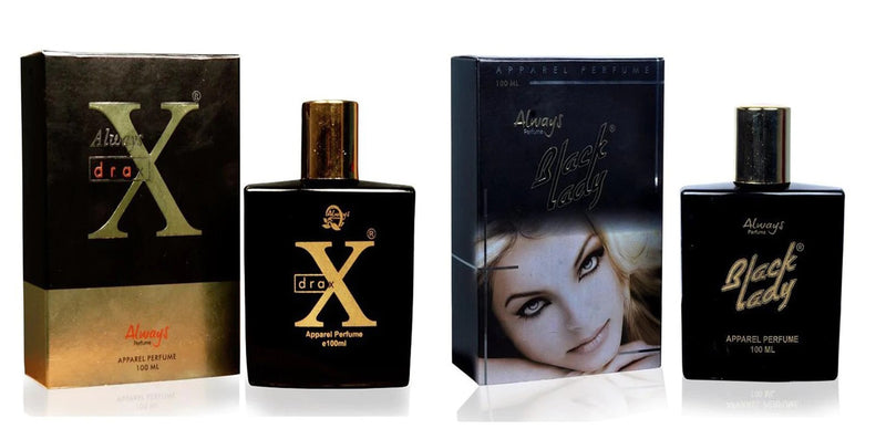 Always Drax & Black Lady Perfume 100ML Each (Pack of 2)
