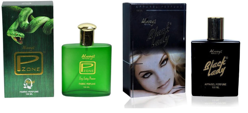 Always Pzone & Black Lady Perfume 100ML Each (Pack of 2)