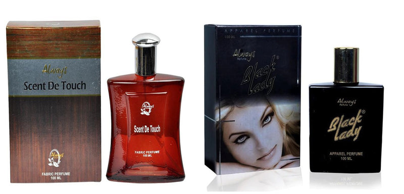 Always Scent De Touch & Black Lady Perfume 100ML Each (Pack of 2)