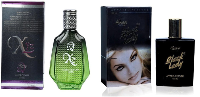 Always XYZ & Black Lady Perfume 100ML Each (Pack of 2)
