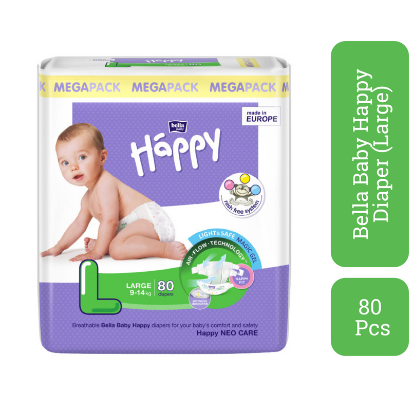 Shop Bella Baby Happy L (Large) 9-14kg 80 Diapers 