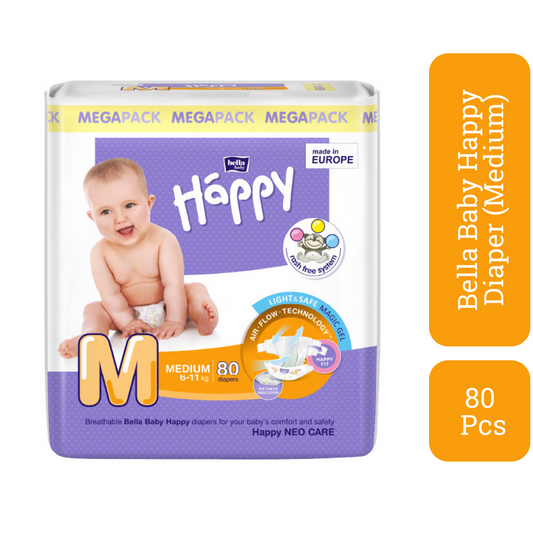 Shop Bella Baby Happy M (Medium) 6-11kg 80 Diapers 