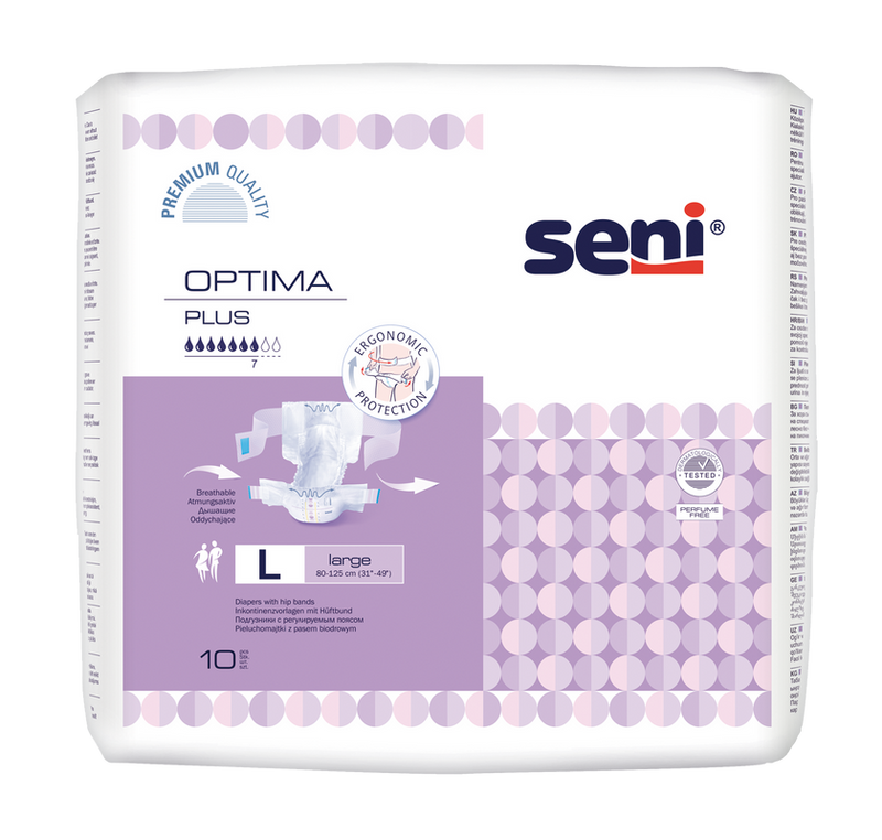 Shop Seni Optima Plus Large Adult Diapers With Hip Bands 10 Pcs 