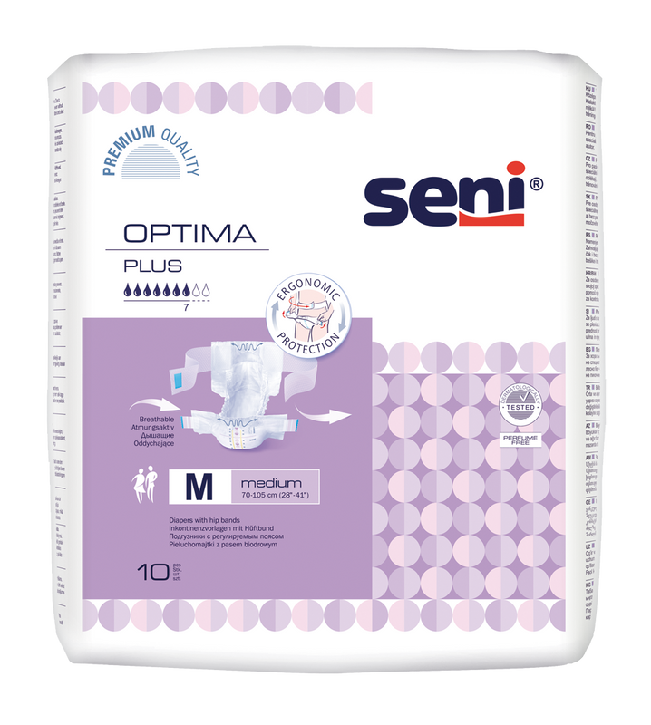 Shop Seni Optima Plus Medium Adult Diapers With Hip Bands 10 Pcs 