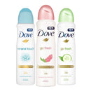 Shop Dove Mineral Touch, Go Fresh Pomegranate, Go Fresh Cucumber Pack of 3 Deodorant Sprays For Women