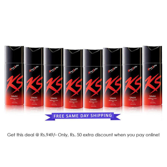 Shop KS Spark Super Saver Pack of 8 Extra Strong Deodorants For Men