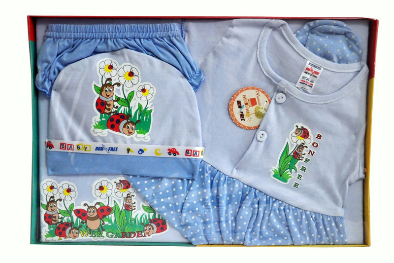Shop Marvel 100% Cotton New Born Gift Set of 5 Pcs for Girl 0-3 Months