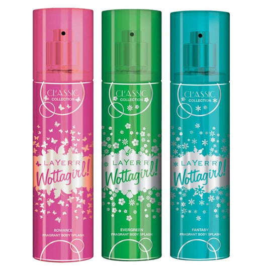 Shop Layerr Wottagirl Classic Evergreen Fantasy Romance Pack Of 3 Body Sprays For Women