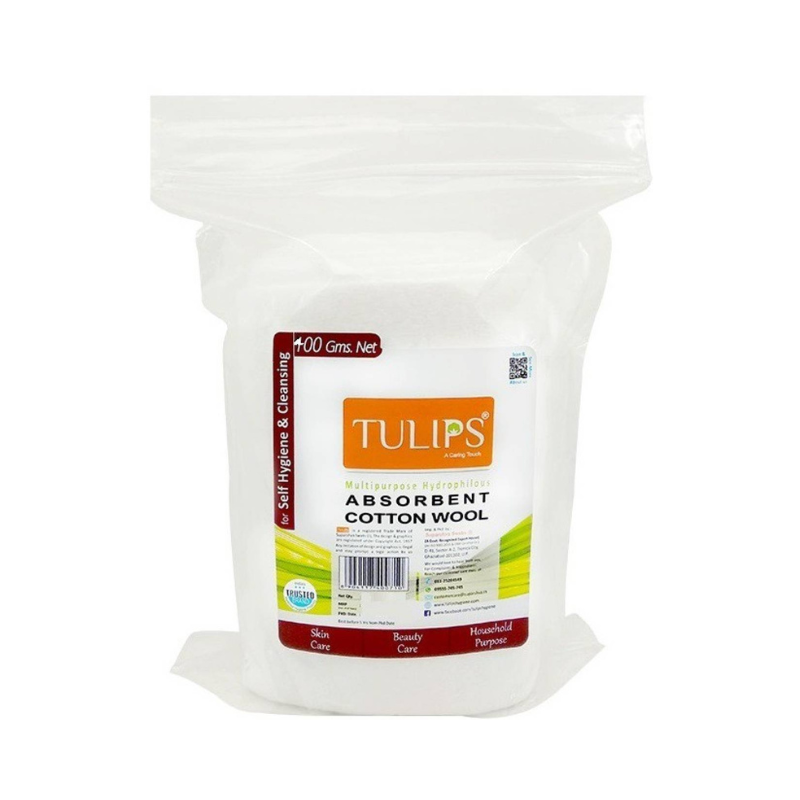 Tulips Absorbent Cotton Wool Roll 400 Gm