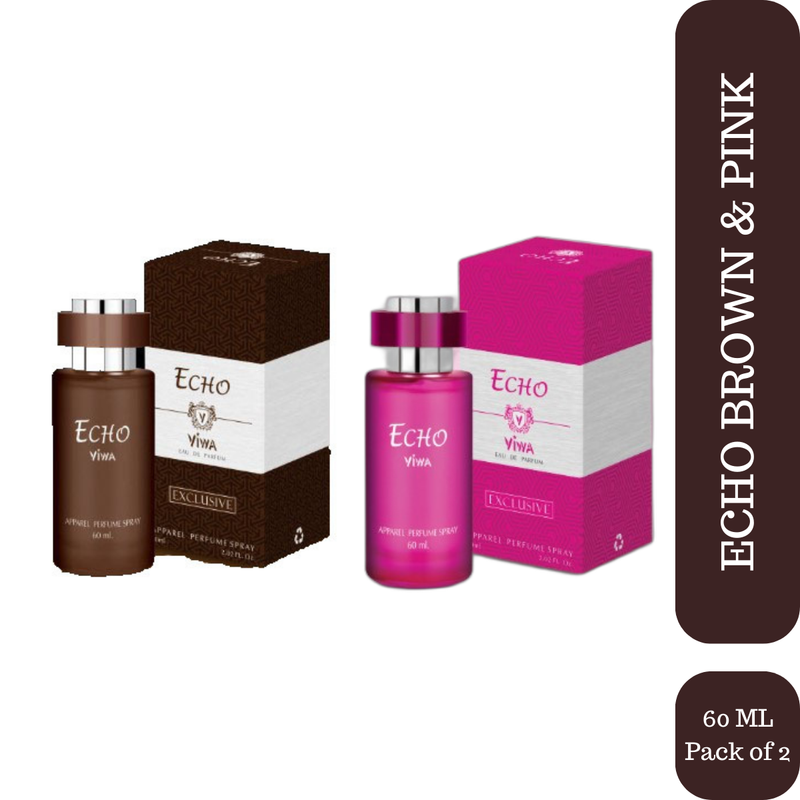 Shop Viwa Echo Brown and Pink Perfume 60ml Each (Pack of 2)