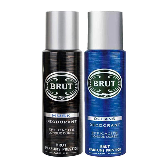 Brut Musk, Oceans Pack of 2 Deodorants For Men