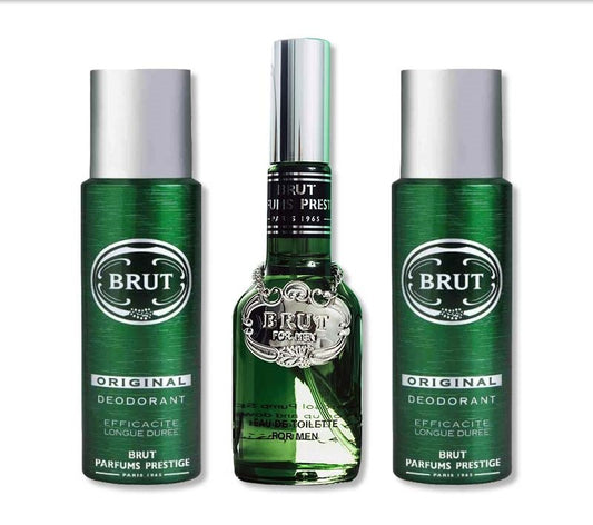 Brut Original Classic Perfume And 2 Deodorants 3 Piece Combo Gift Set For Men