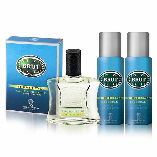 Brut Sport Style Eau De Toilette Perfume And 2 Deodorants Value Combo For Men