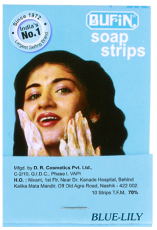 Bufin Blue-Lily Paper Soap Strips Booklets For Travelling Hand Wash/Face Wash (12 Pkts 10 Each)