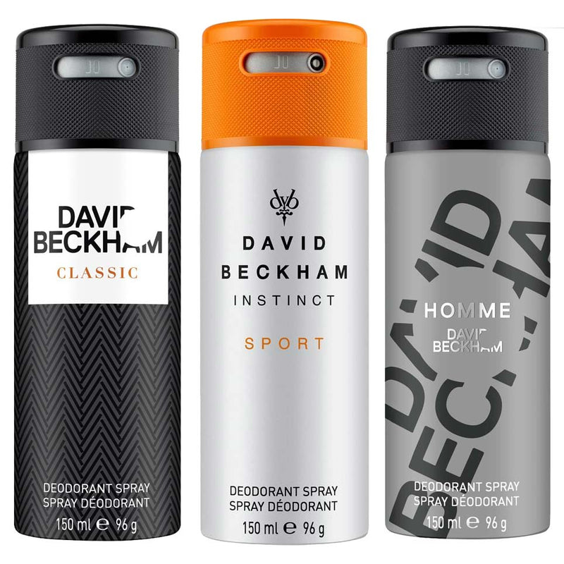 Shop David Beckham Classic Instinct Sport And Homme Pack Of 3 Deodorants For Men