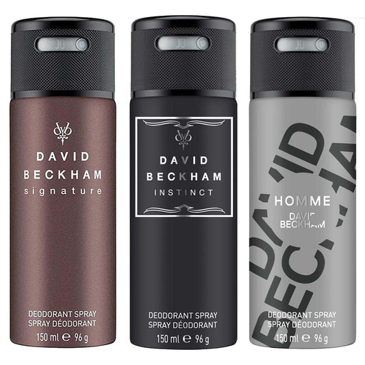 David Beckham Signature Instinct And Homme Pack Of 3 Deodorants For Men 150ML Each